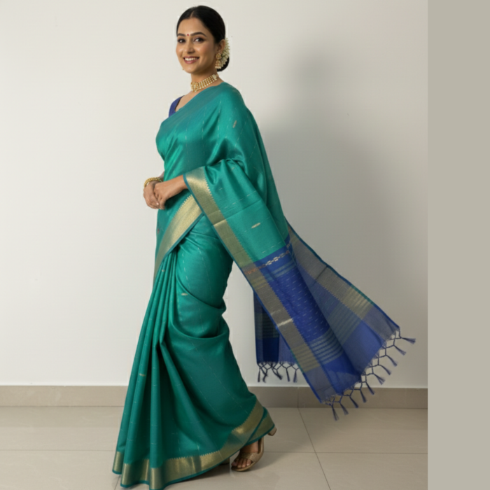 Exquisite Hand-Woven Silk Saree