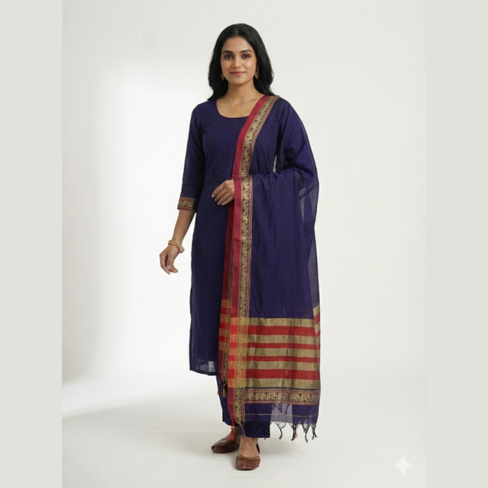 Exquisite Woven Silk Salwar